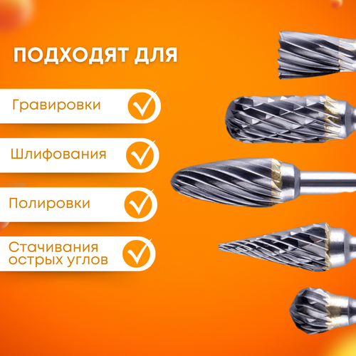 Борфреза по металлу, набор 10 шт, Tornadotool, №3